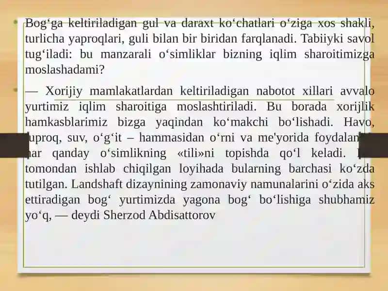 Mehmonxona landshaftini yaratishda: Performans, Aksiya, Videoart, Installyasiya bog‘lari, yo‘nalishlari. 4