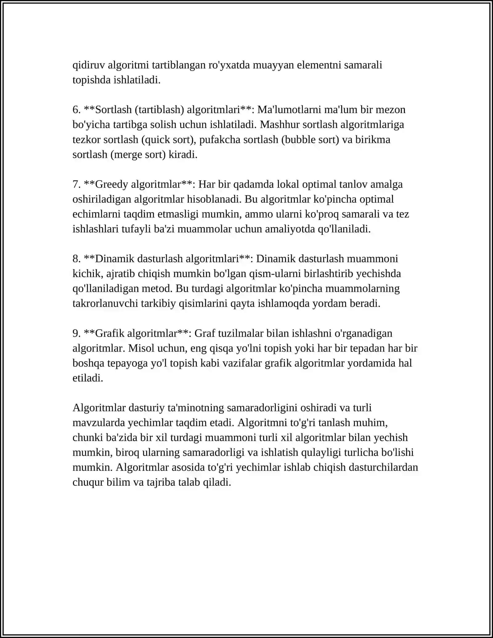 ALGORITMLASH USULLARI. DASTURLASHTIRISH TILLARI 4