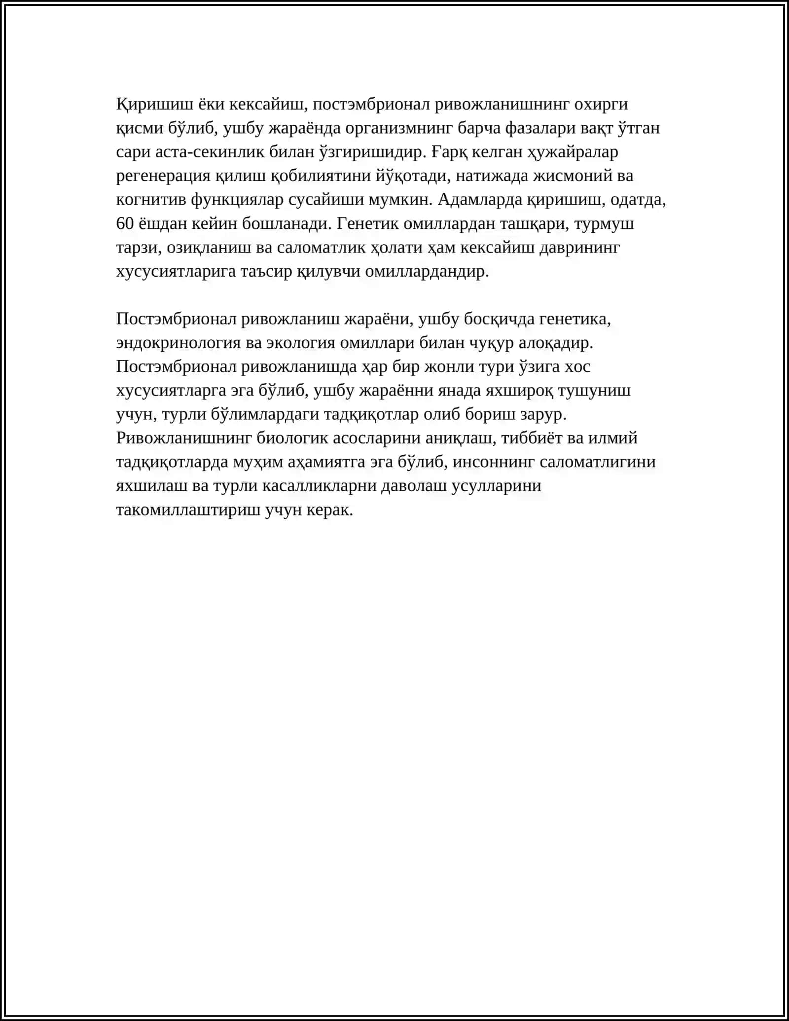 POSTEMBRIYONAL RIVOJLANISHNING BIOLOGIK ASOSLARI 4