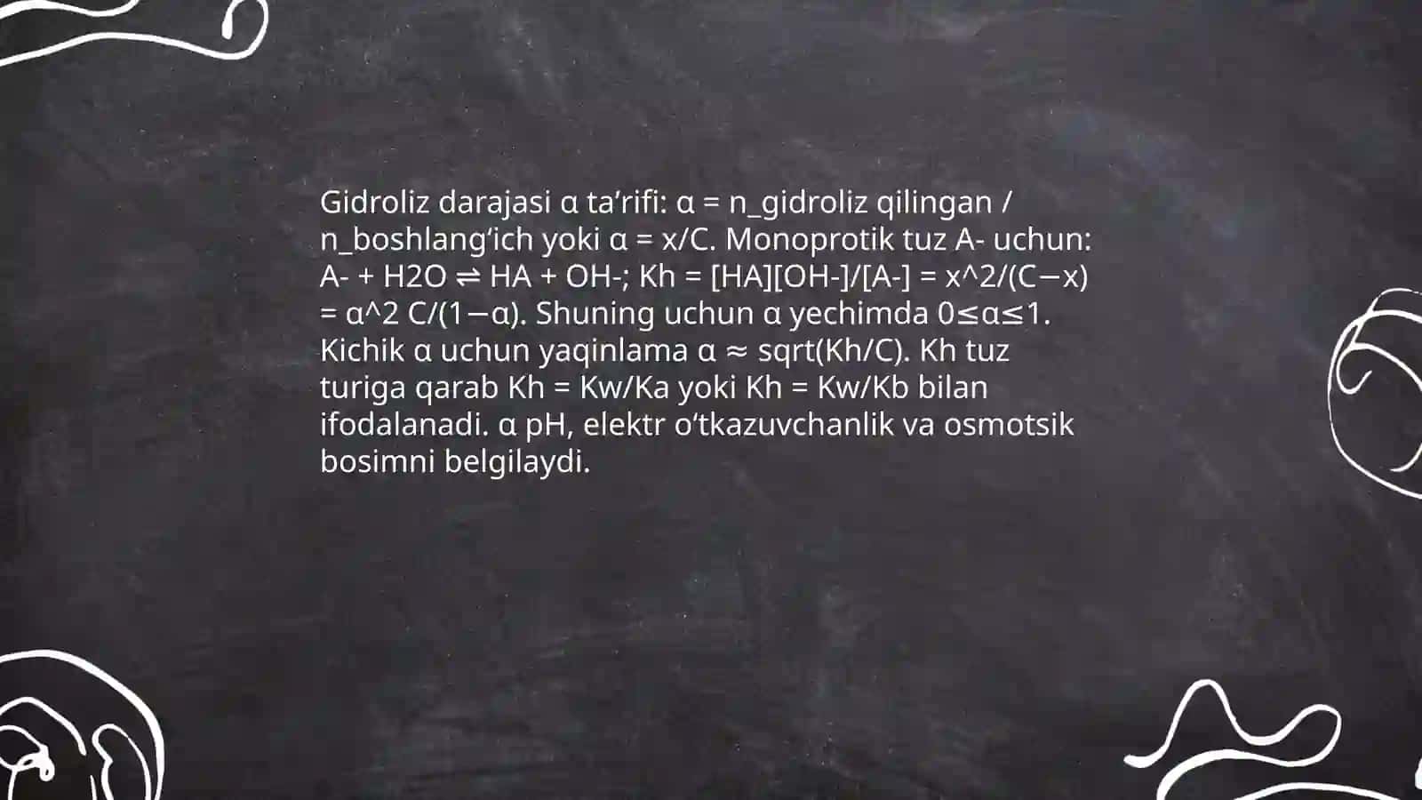 Gidroliz doimiysi va gidroliz darajasini aniqlash 4