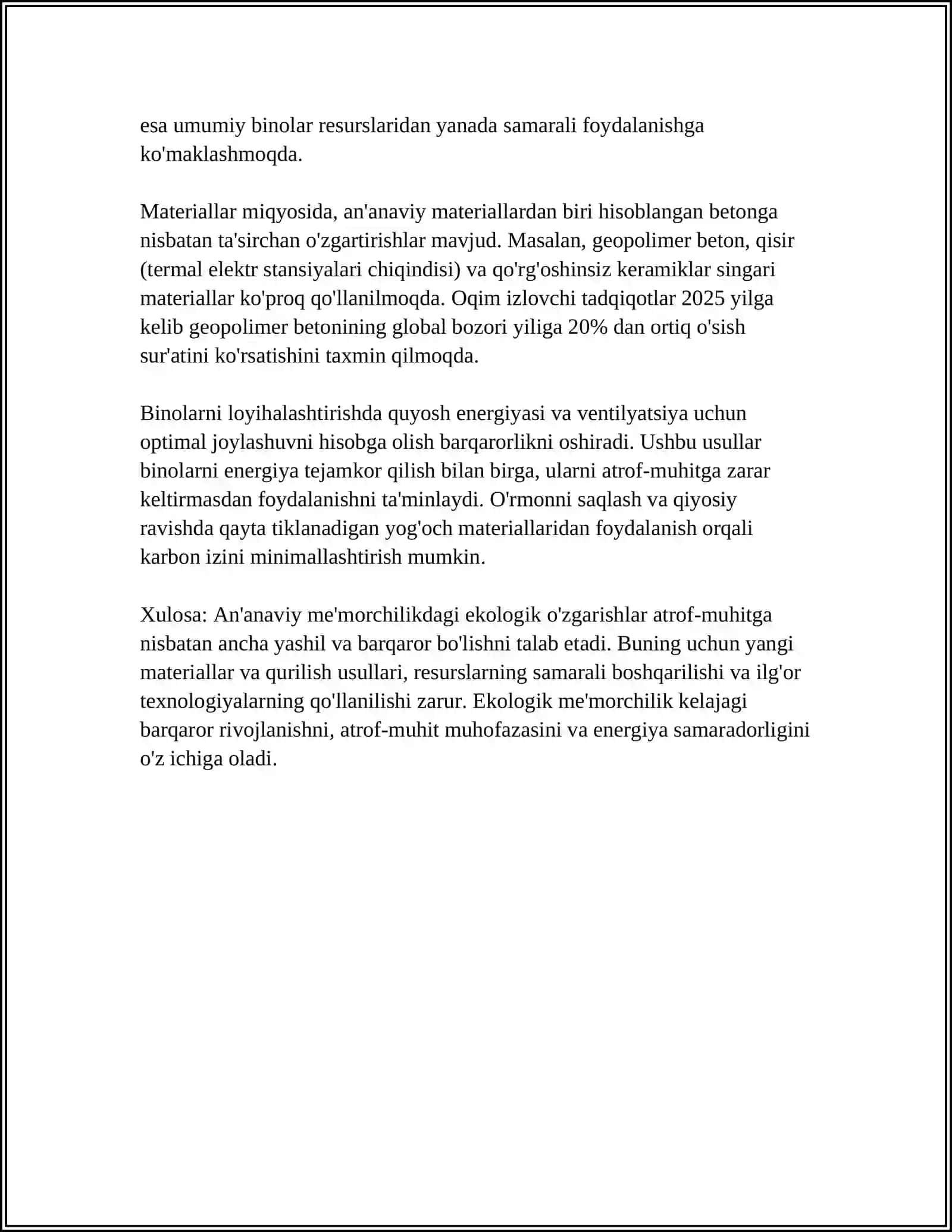 AN'ANAVIY ME'MORCHILILKDAGI O'ZGARISHLAR 4