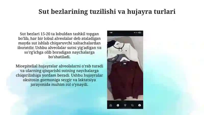 Sut bezlari gistogenezi va gistofiziologiyasi. Laktatsiya jarayonining neyrogumoral mexanizmlari 4