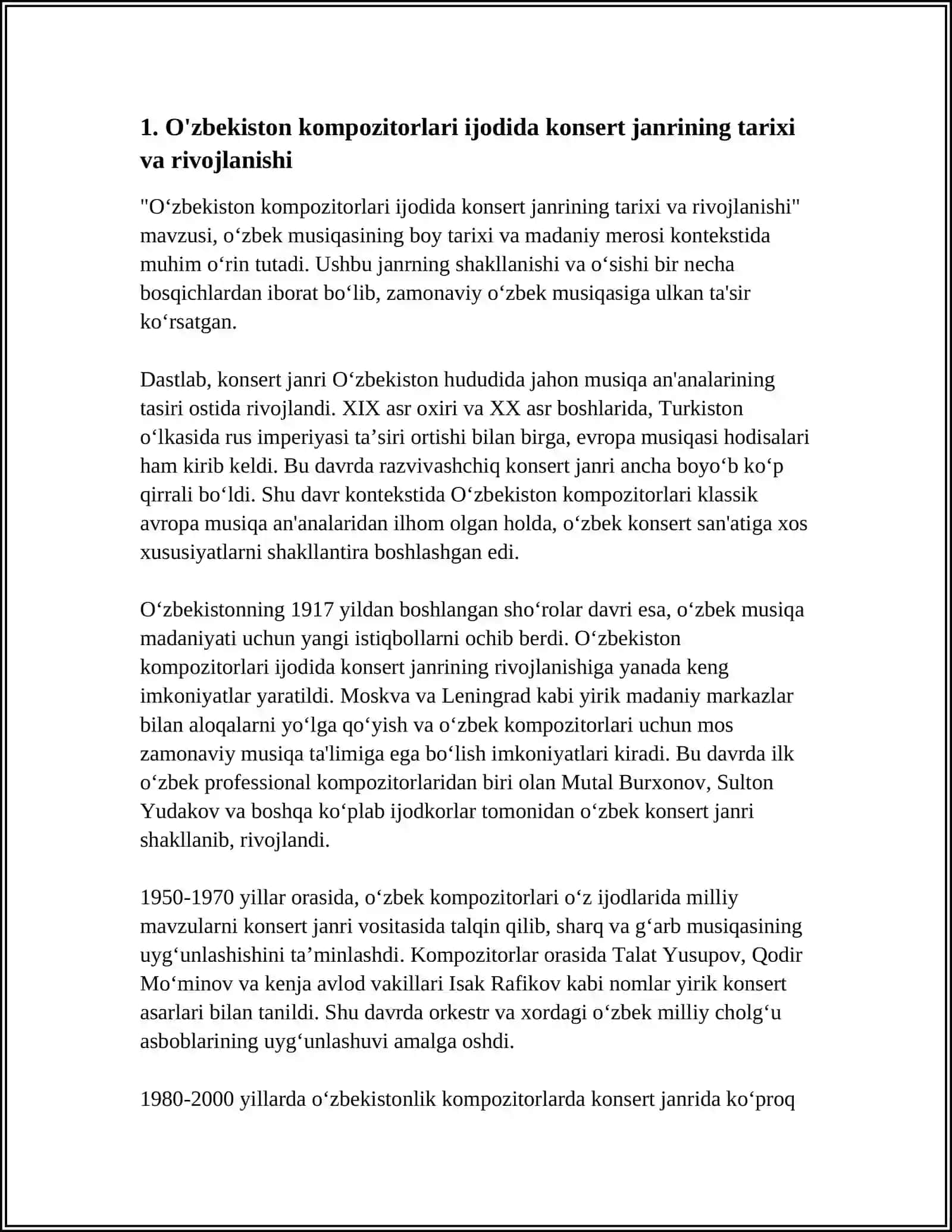 O'ZBEKISTON KOMPOZITORLARI IJODIDA KONSERT JANRI 4