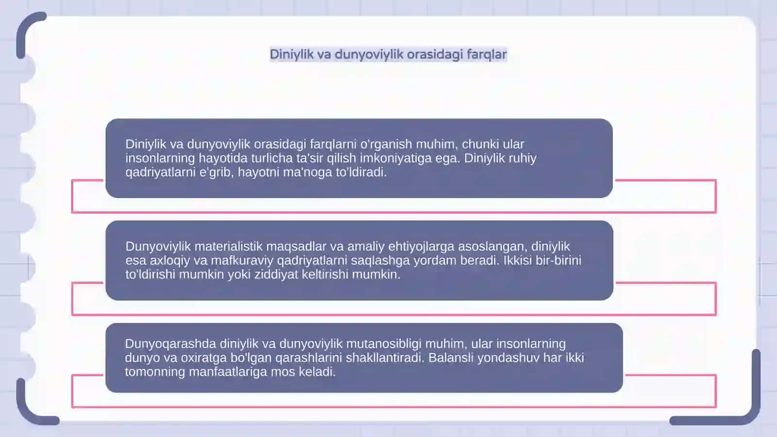 Jamiyat hayorida dunyoviylik diniylik mutanosibligi haqida 4