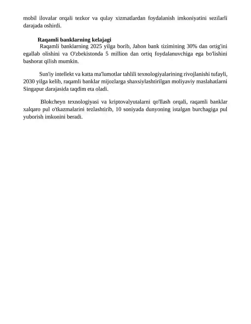 Raqamli banklar va bank tizimi evolyutsiyasi 4
