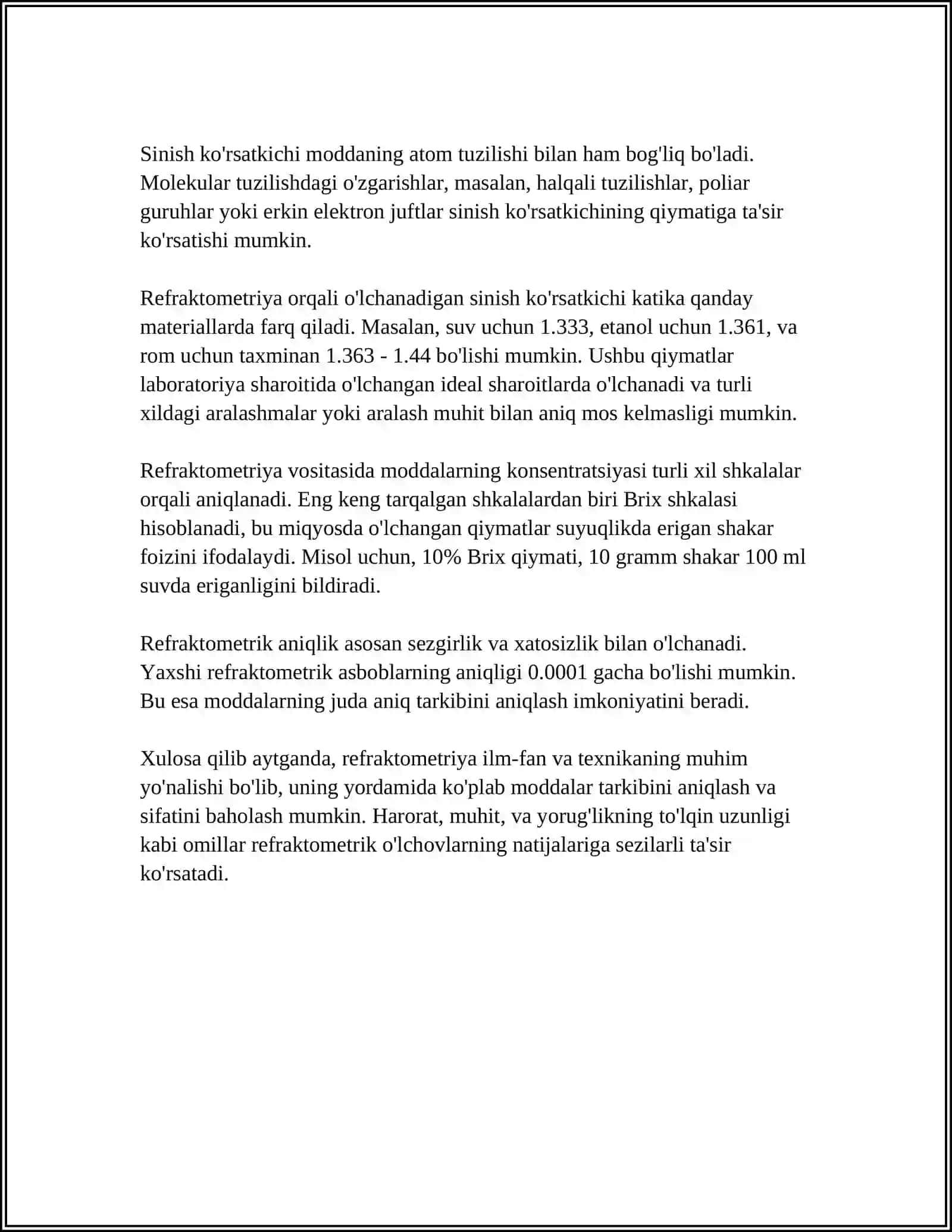 REFRAKTOMETRIK ANALIZ USULI 4