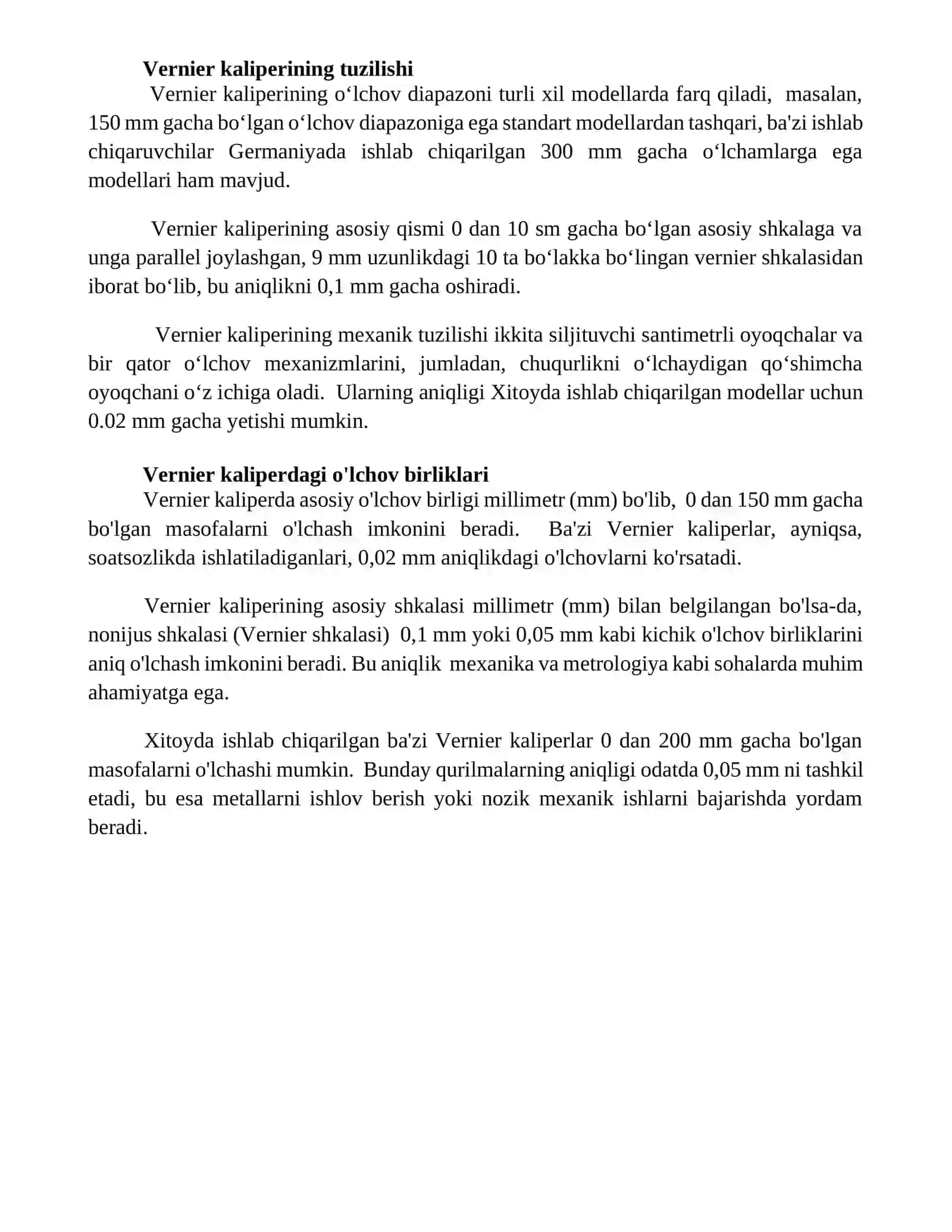 Vernier циркули ва микрометрлар 4