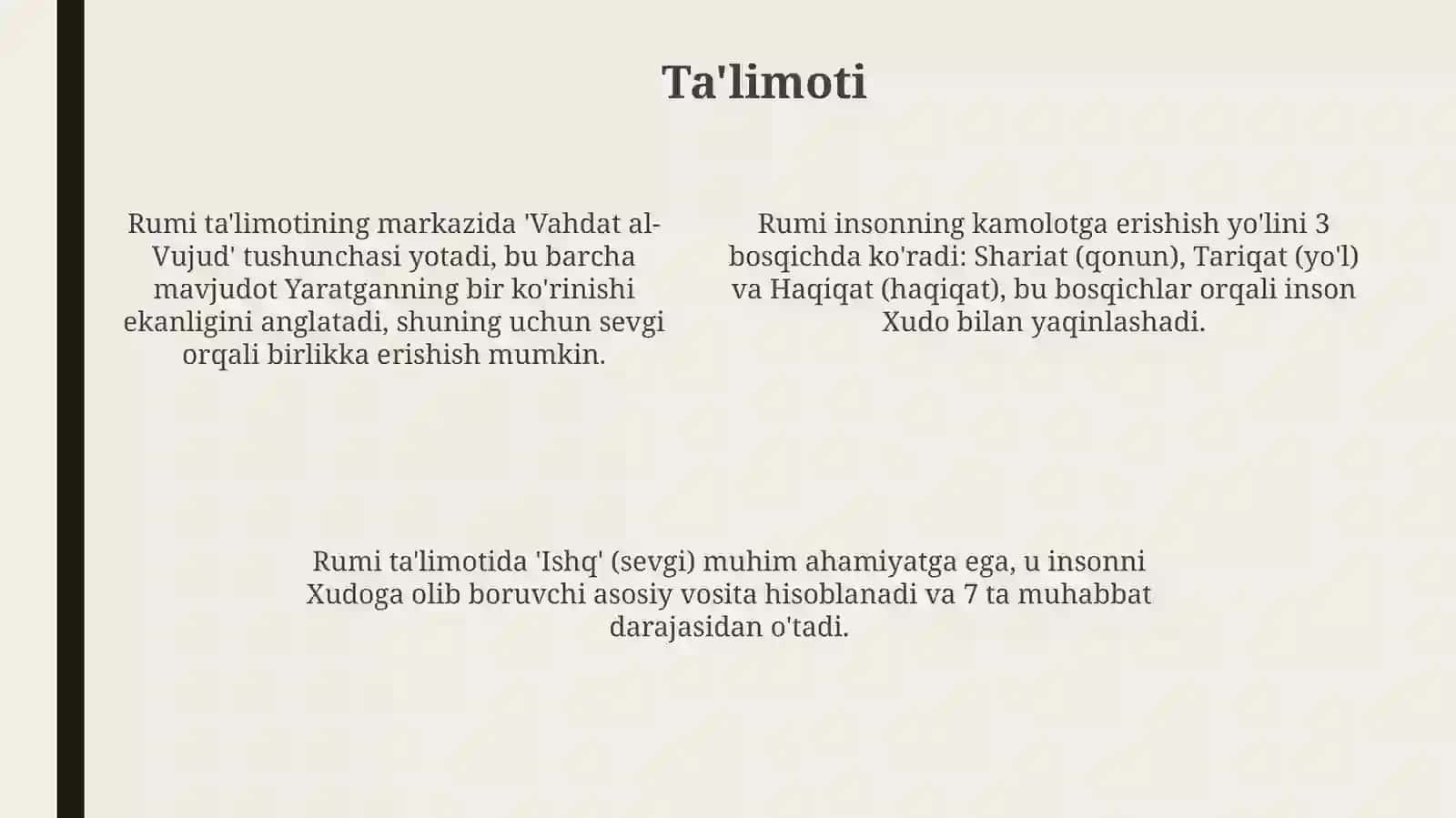 JaloliddinRumiy: Hayoti va Ta'limoti 4