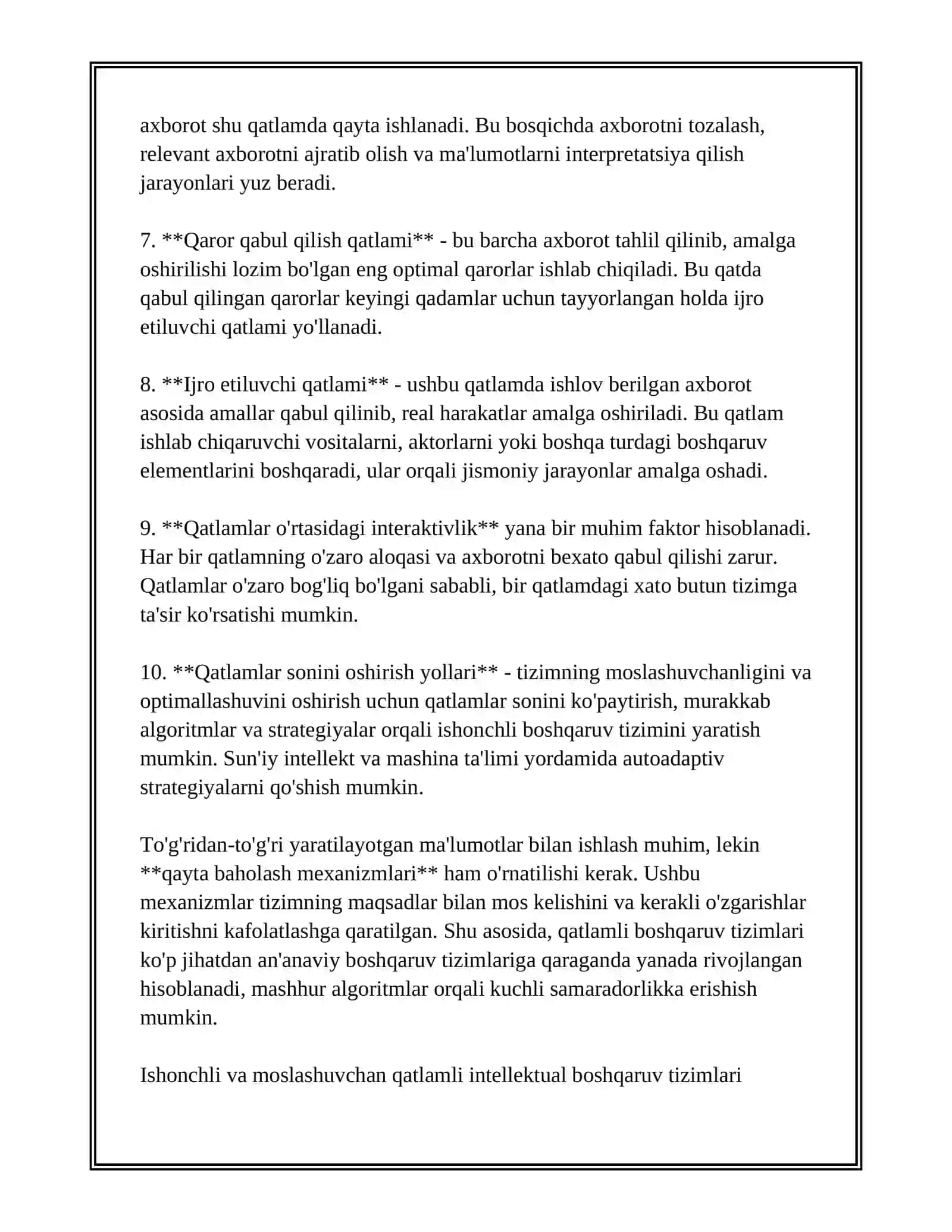 Qatlamli intellektual boshqaruv tizimlarining tuzilma sxemalari 4