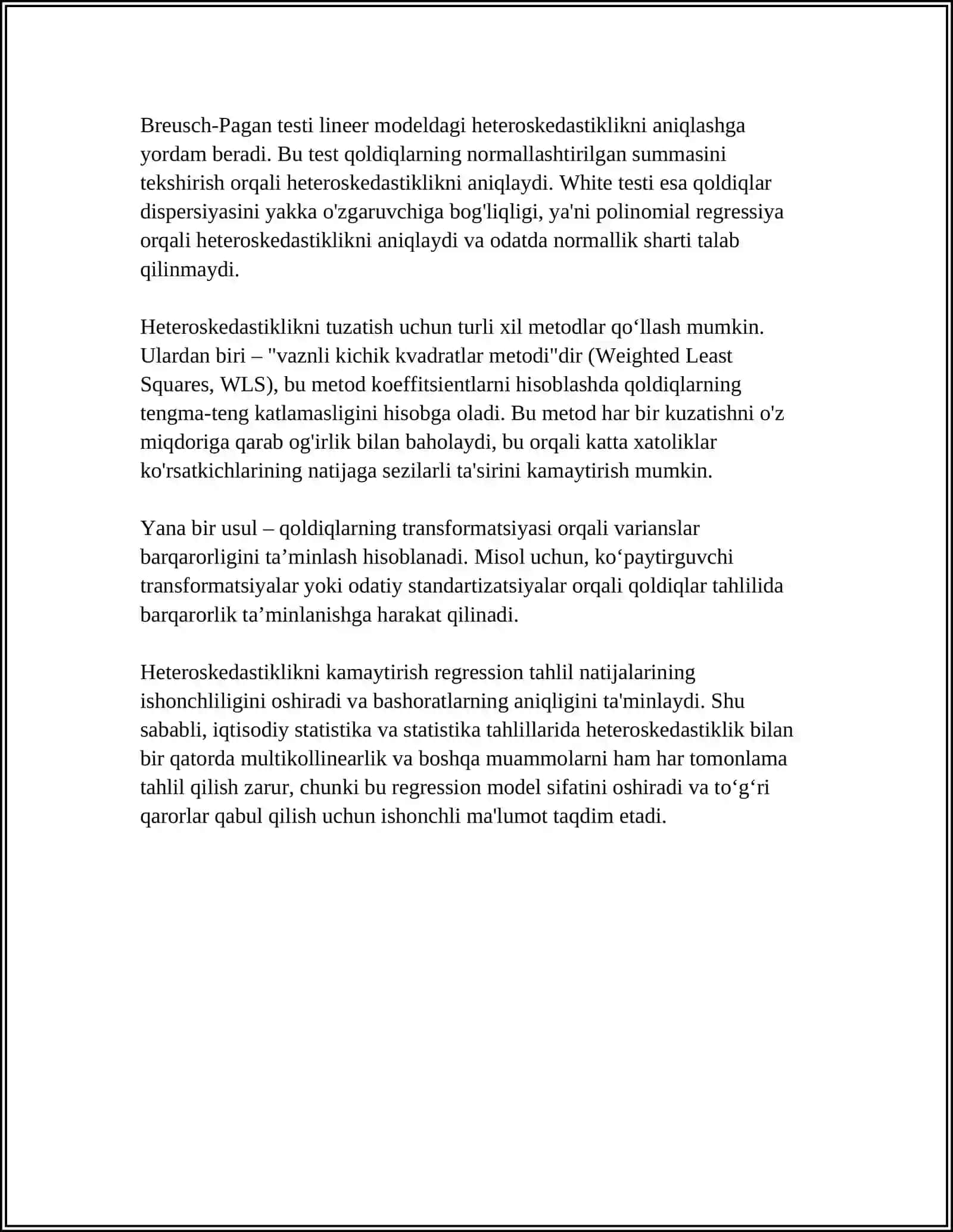 STANDART XATOLIKLARDAN TARQOQLIGI. MULTIKOLLENIARLIK 4