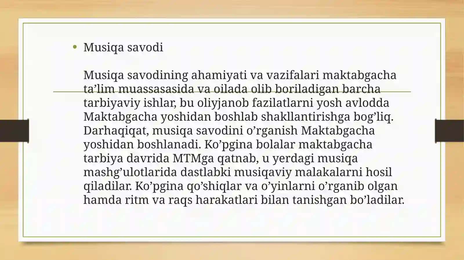 Maktabgacha yoshdagi bolalarning musiqiy faoliyati mazmuni 4