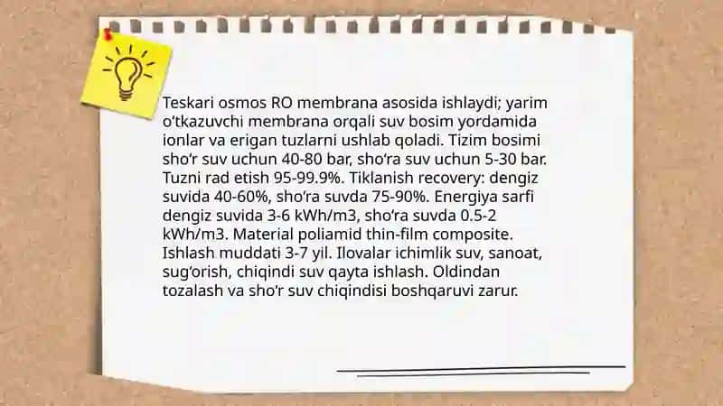 Sho’r suvlarni chuchuk suvga aylantirish 4