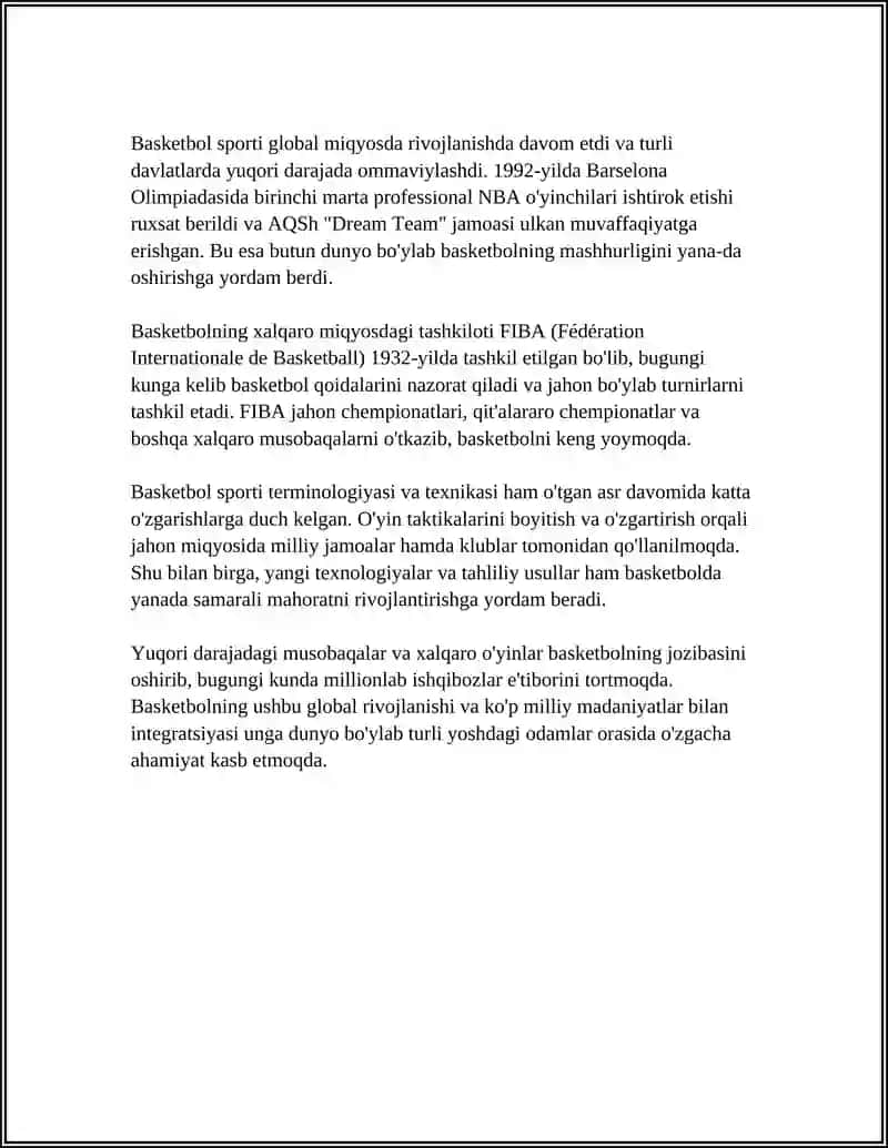 Basketbol sport o'yini 4