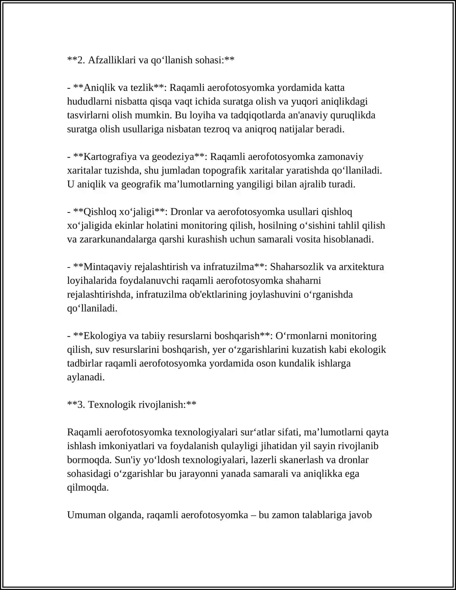RAQAMLI AEROFOTOSYOMKA SISTEMASI ISHLASH PRINSIPLARI 4