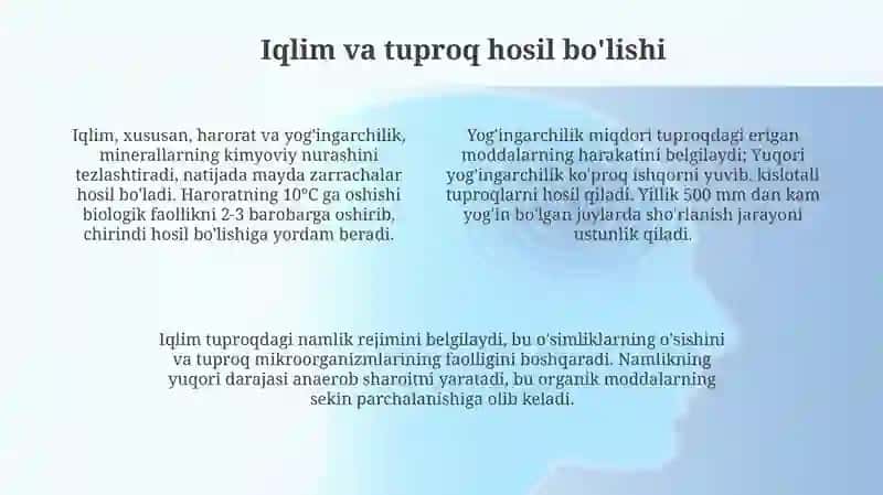 Tuproq hosil bo'lishi va antropogen omilning ta'siri 4