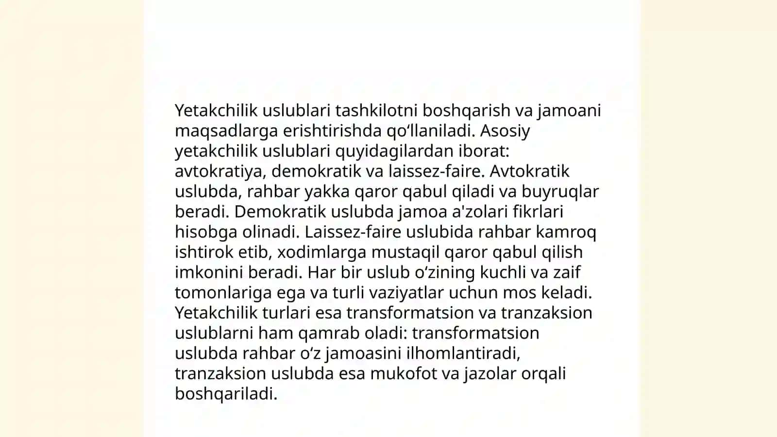 Yetakchilikning mohiyati va tushunchasi 4