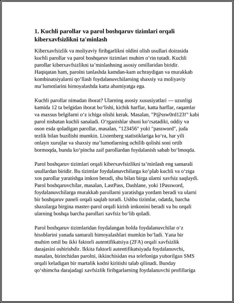 KIBERXAVFSIZLIK VA MOLIYAVIY FIRIBGARLIKNI OLDINI OLISH USULLARI 4