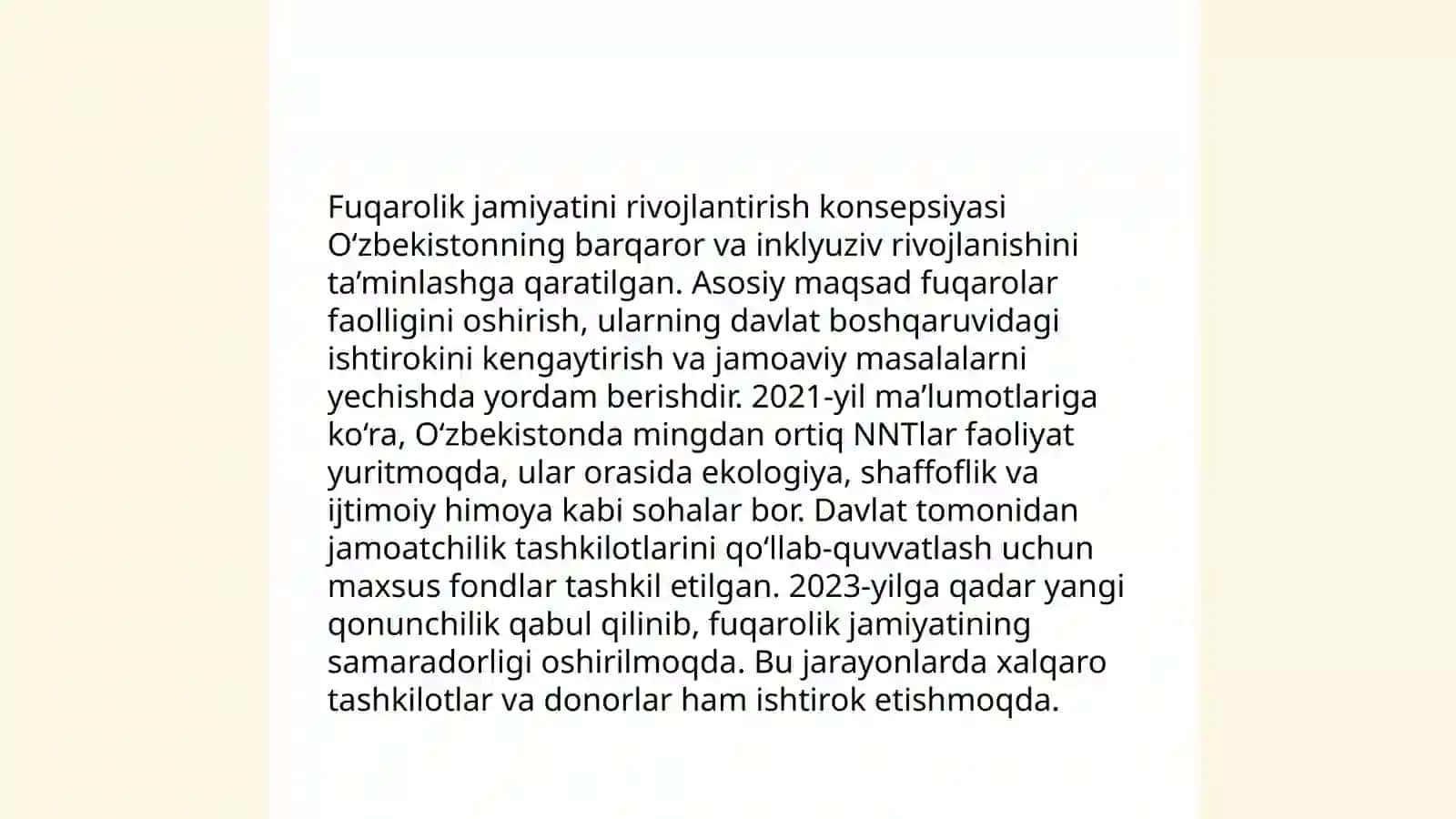 O‘zbekistonda demokratik fuqarolik jamiyati asoslarining shakillanishi amalga oshirilgan siyosiy islohotlar Muqaddam Niyozova 4