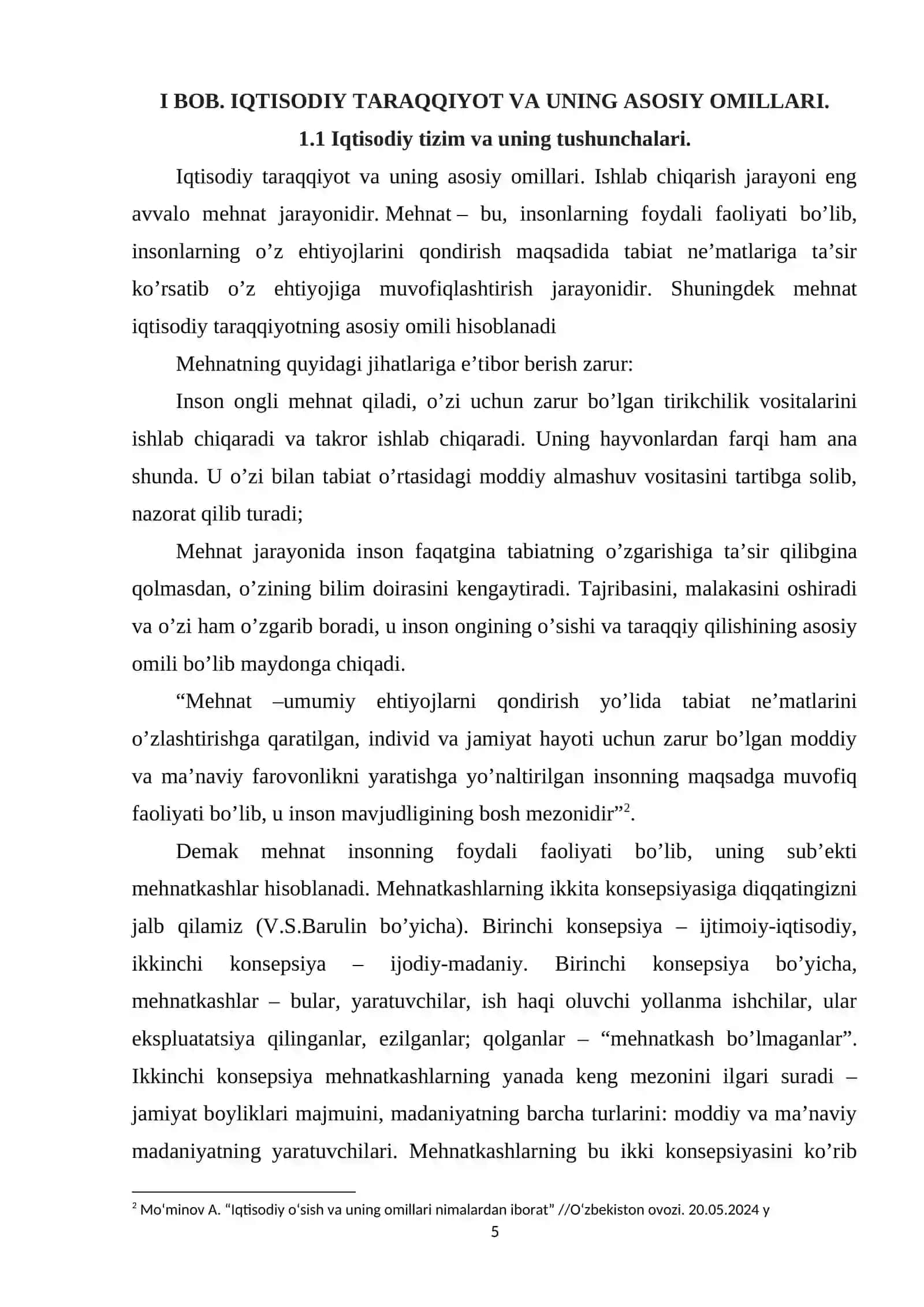 IQTISODIY TARAQQIYOT, IQTISODIY O`SISH VA MILLIY BOYLIK 4