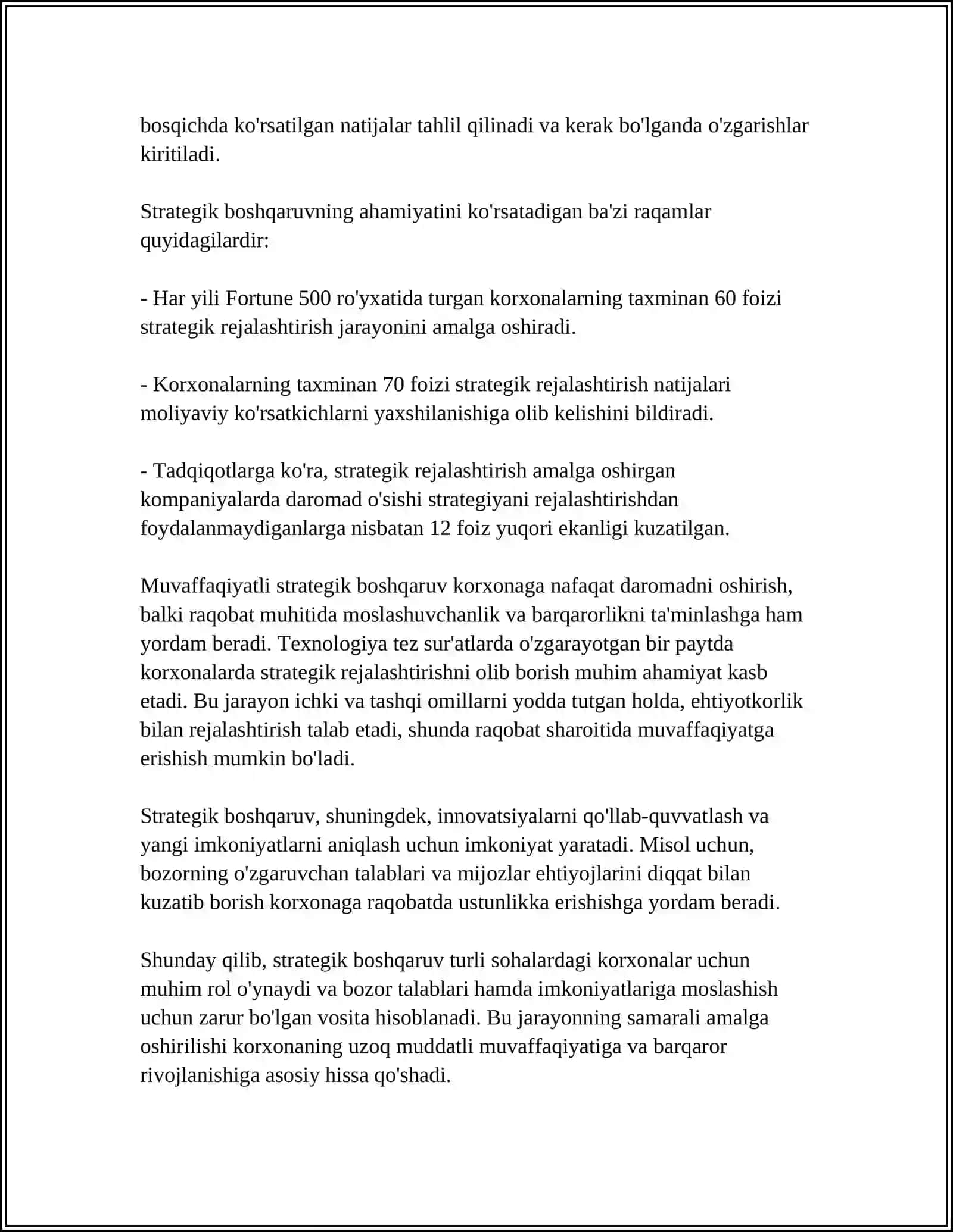 STRATEGIK BOSHQARUV VA UNING ASOSIY VAZIFALARI 4