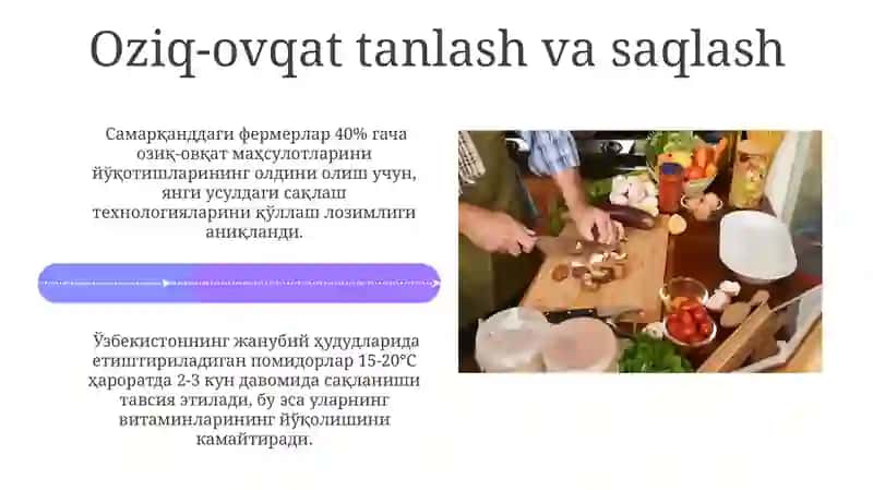 Oziq-ovqat mahsulotlari haqida umumiy ma'lumot 4