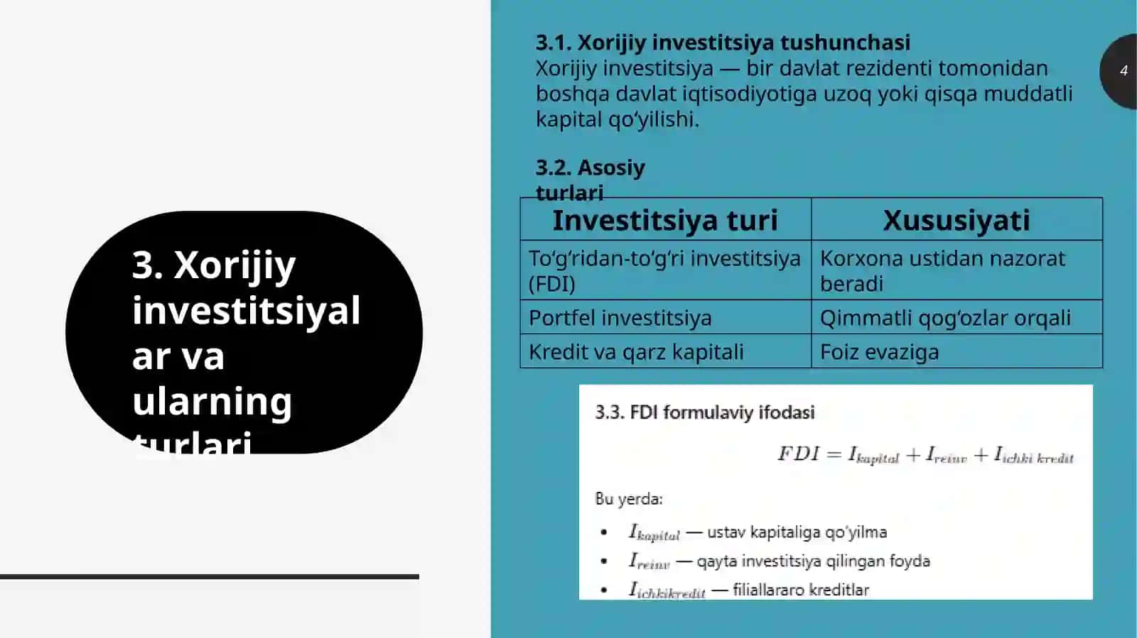IQTISODIYOTNING XALQARO INTEGRATSIYASIDA XORIJIY INVESTITSIYALARNING O‘RNI VA ULARNING XALQARO HARAKATINI TARTIBGA SOLISH 4