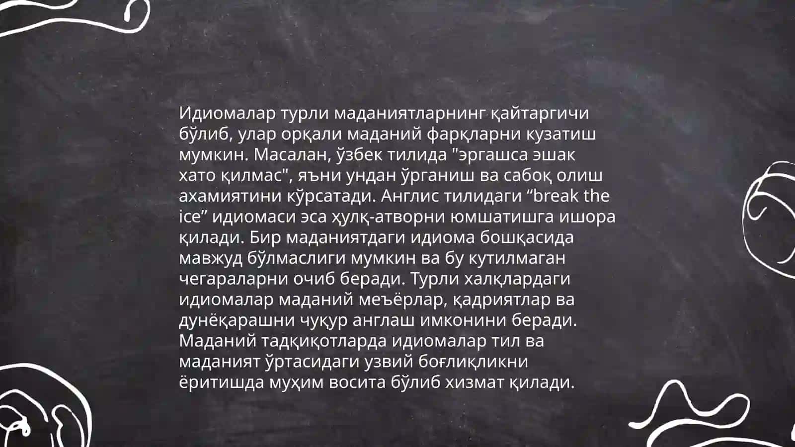 Идиомалар ва уларnинг маданий маънолари 4