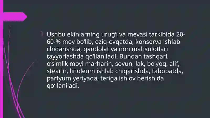 Moyli ekinlar morfologiyasi, biologiyasi va yetishtirish texnologiyasi 4