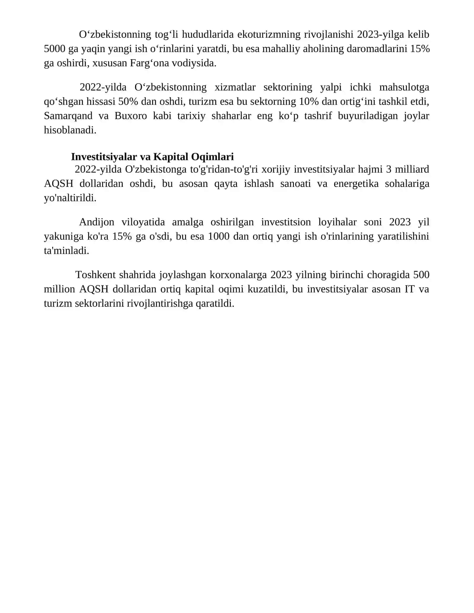 JARning Iqtisodiy rivojlanish tendensiyalari 4
