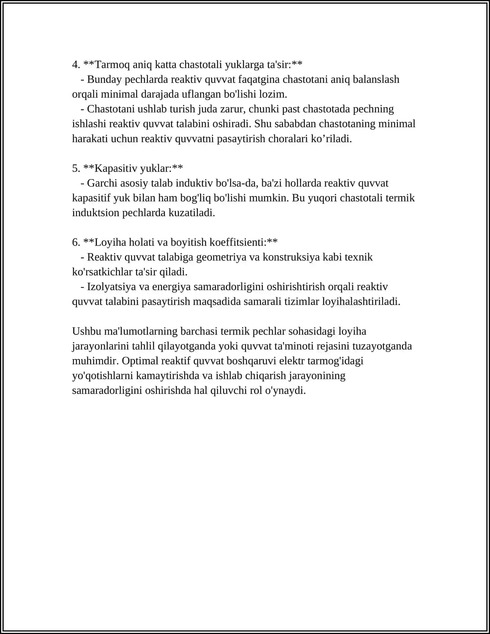 RUDA TERMIK PECHLAR REAKTIV QUVVATINI KOMPENSATSIYALASH TURLARI 4
