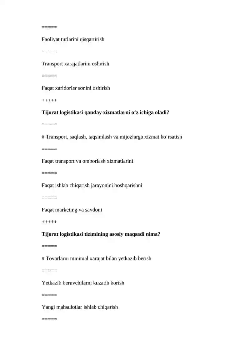 Tijorat logistikasi nima? 4