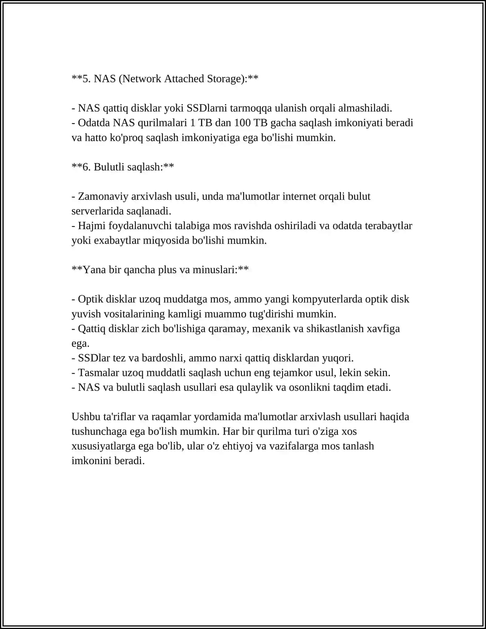 SAQLASH QURILMALARI VA ULARNING KOMPYUTERNI TASHKIL ETISHDAGI ROLI 4