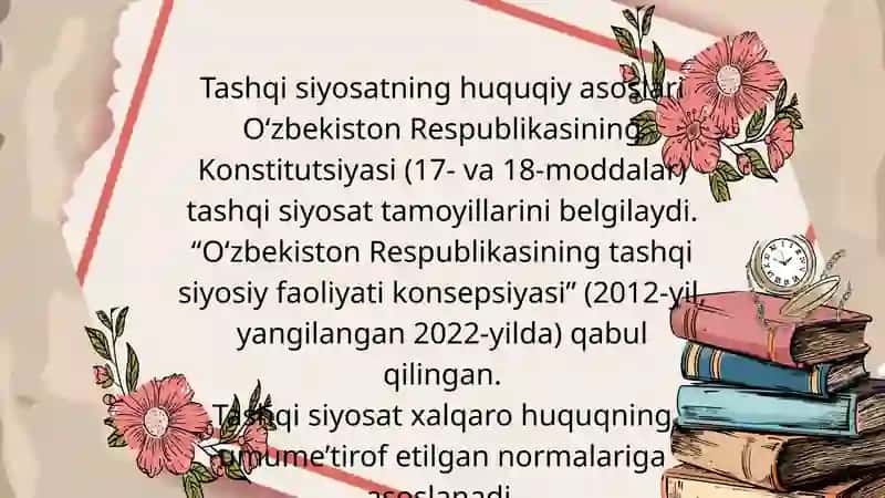 O‘zbekiston Respublikasining tinchliksevar tashqi siyosati 4