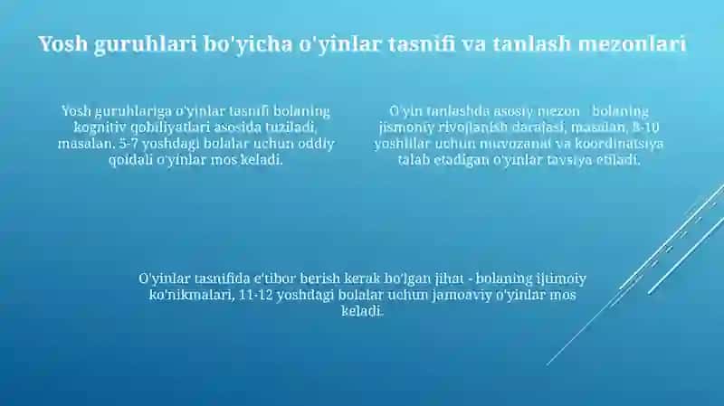Milliy harakatli oʻyinlarni bolani yoshiga mos holda tanlash va oʻtkazish 4