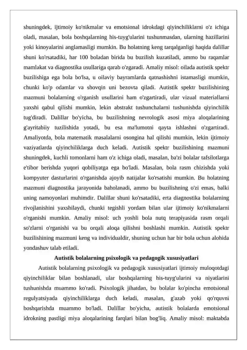 Autistik spektr buzilishlariga ega bolalar uchun inklyuziv ta’lim strategiyalari va ularni amalga oshirish shart-sharoitlari 4