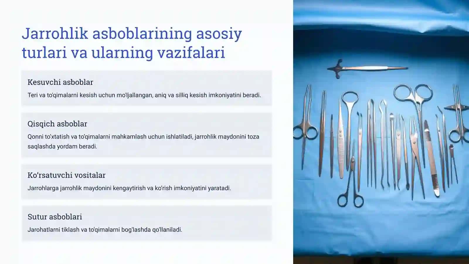 Umumiy jarrohlikda ishlatiladigan kesuvchi-qisqich asboblari 4