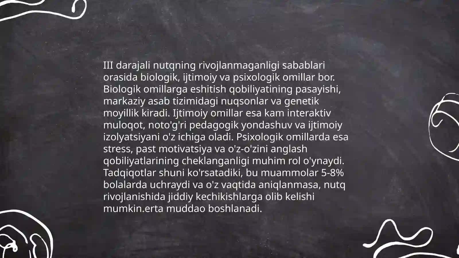 Bolalarda III darajali nutqning to'liq rivolanmaganligi 4