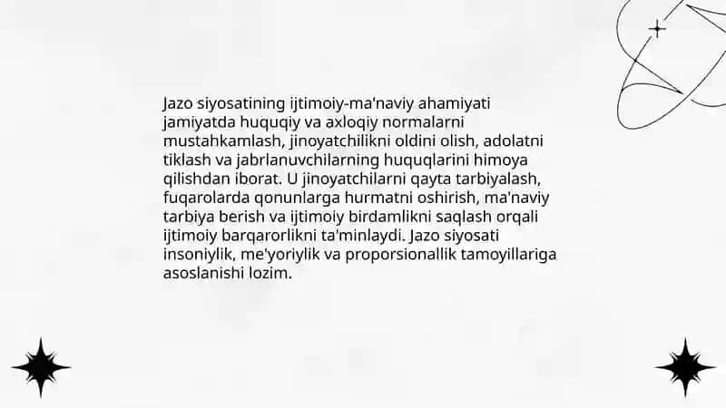 Jazo tayinlashning Prinsiplari tushunchasi ahamiyati 4