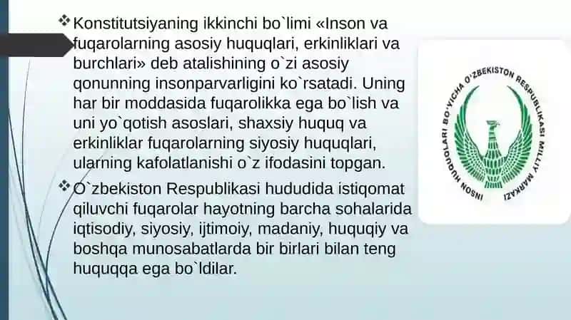 O’zbekistonda inson huquqlari va erkinliklari kafolatining yaratilishi 4