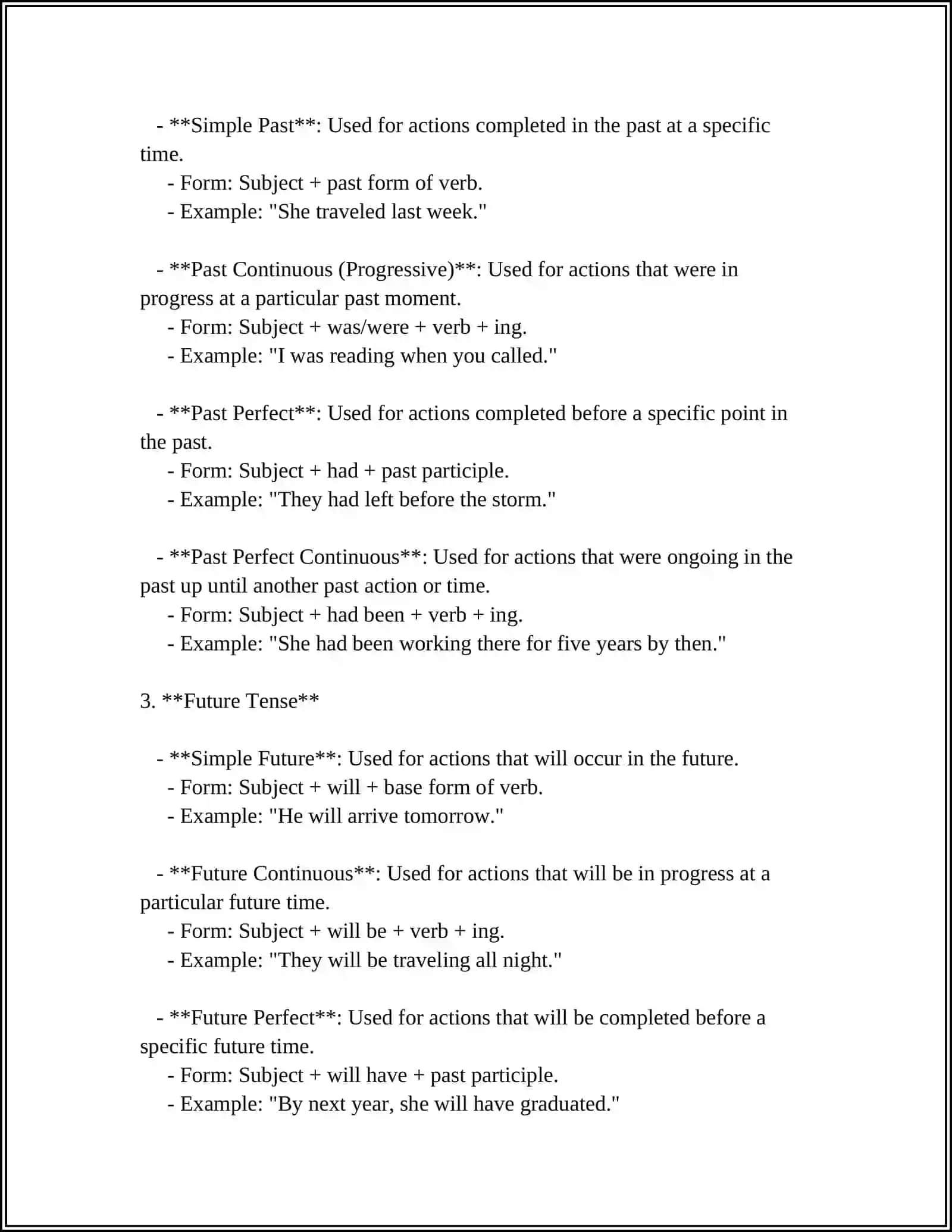 English Tenses 4
