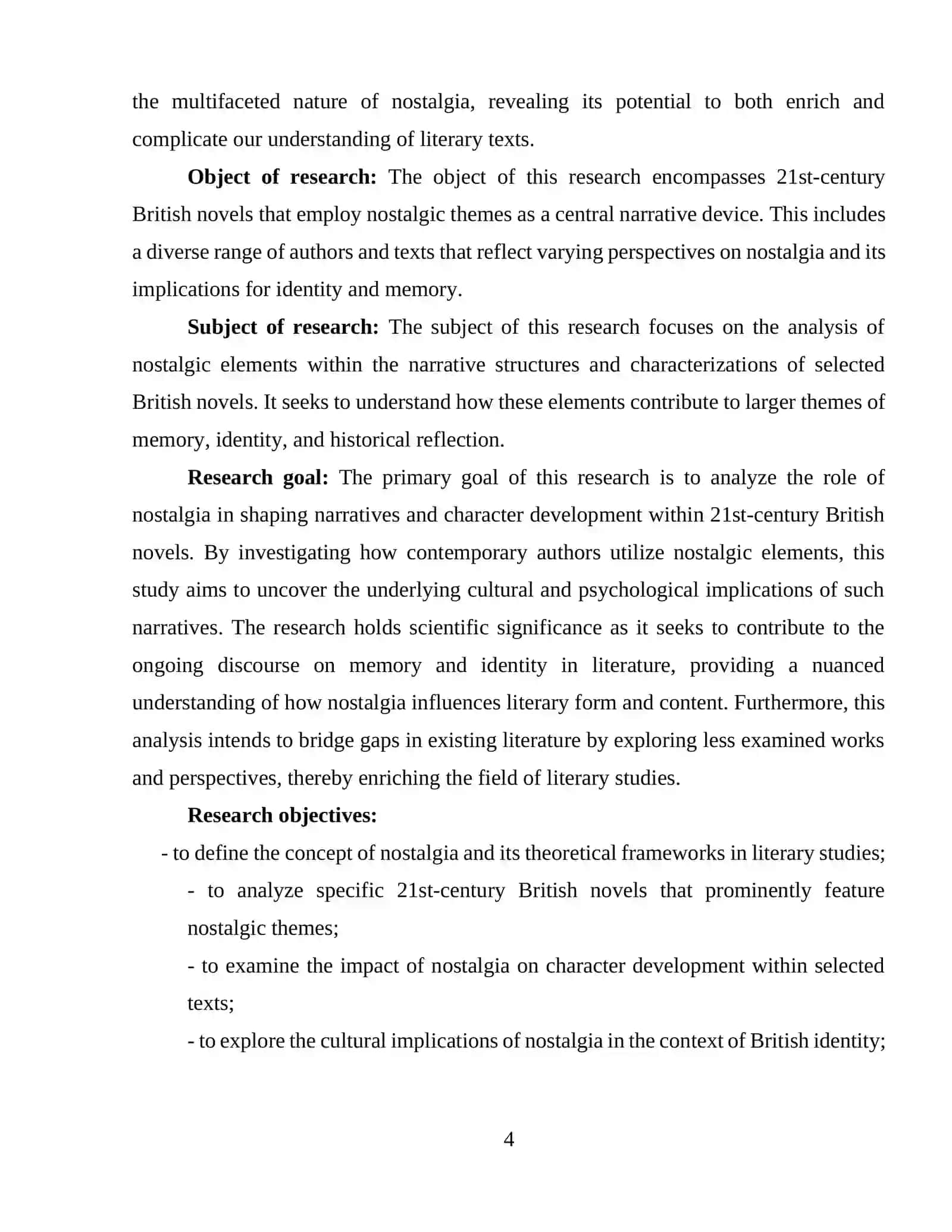 Reimagining the past:The role of Nostalgiya in 21st- Century British Novels 4