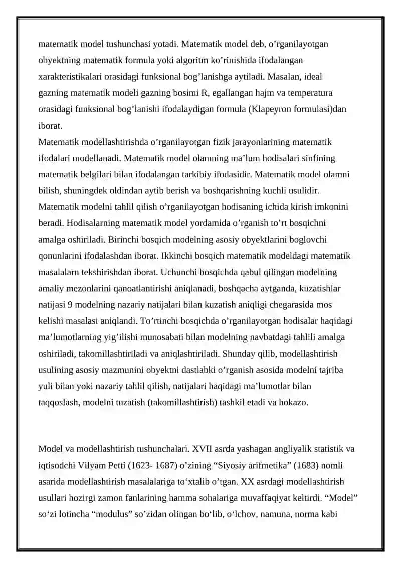 Biologik va tibbiy kibernetikani o'rganishda modellashtirishning O'rni 4