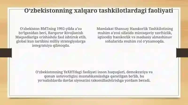 Oʻzbekiston va jahon hamjamiyati 4