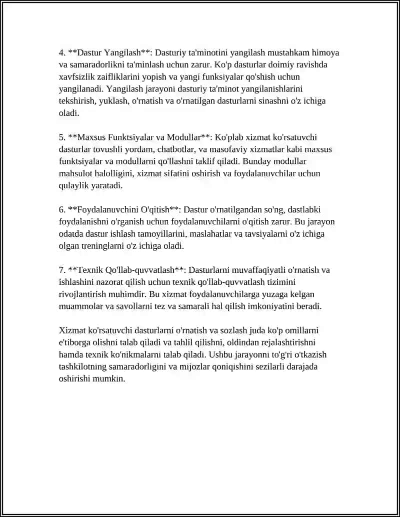 REFERAT Mavzu: XIZMAT KURSATUVCHI DASTURLAR VA UTILITLAR 4