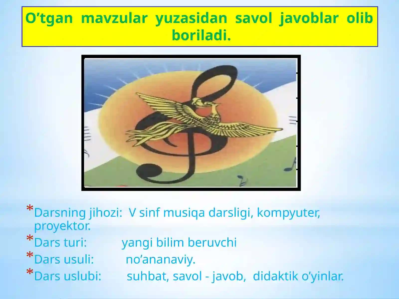 5-sinf Musiqa fanidan dars ishlanma. O'zbek xalq cholg'ulari orkestrining zarbli cholg'ular guruhi 4