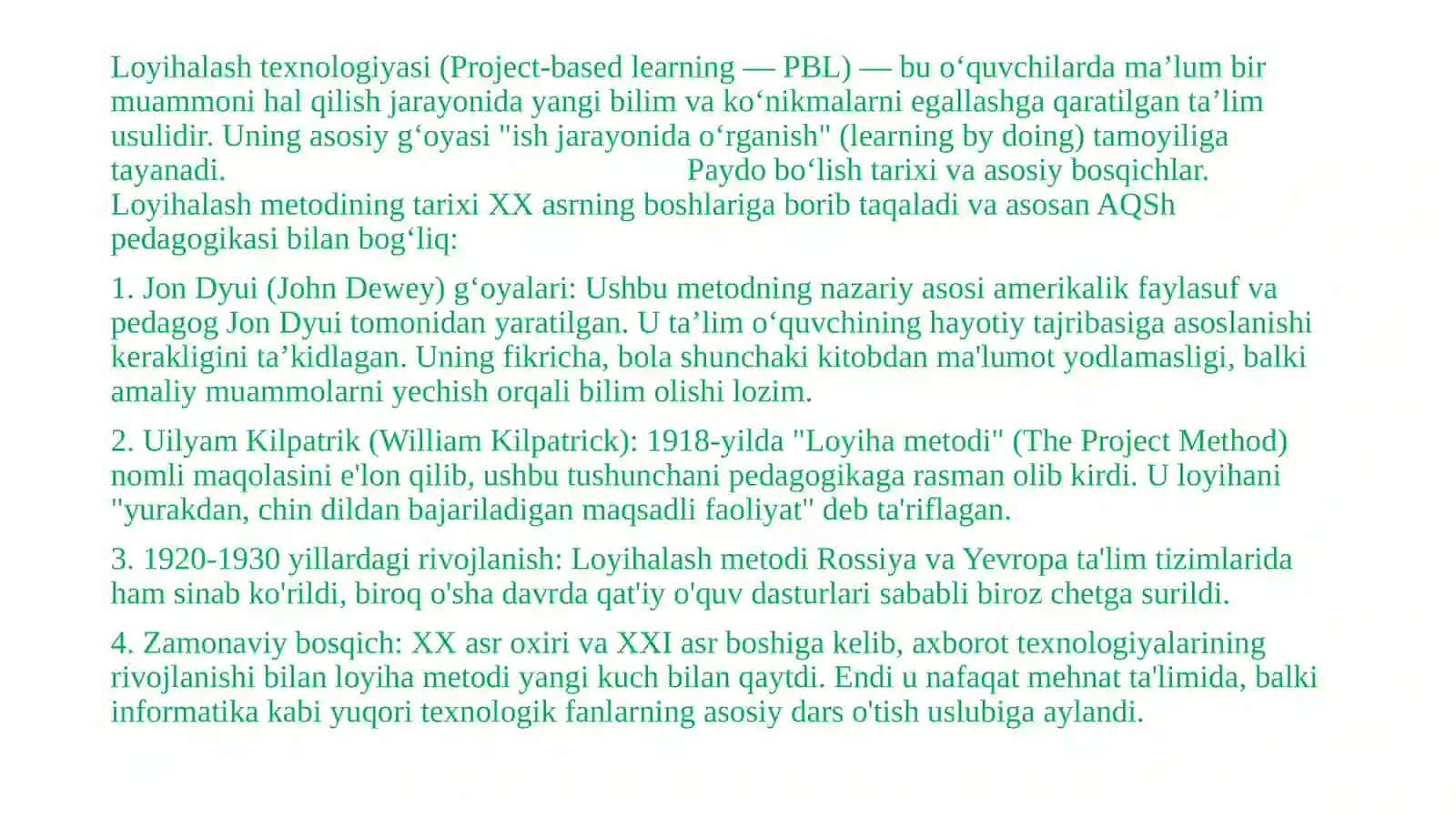 Informatikani o‘qitishda loyihalash texnologiyasi 4
