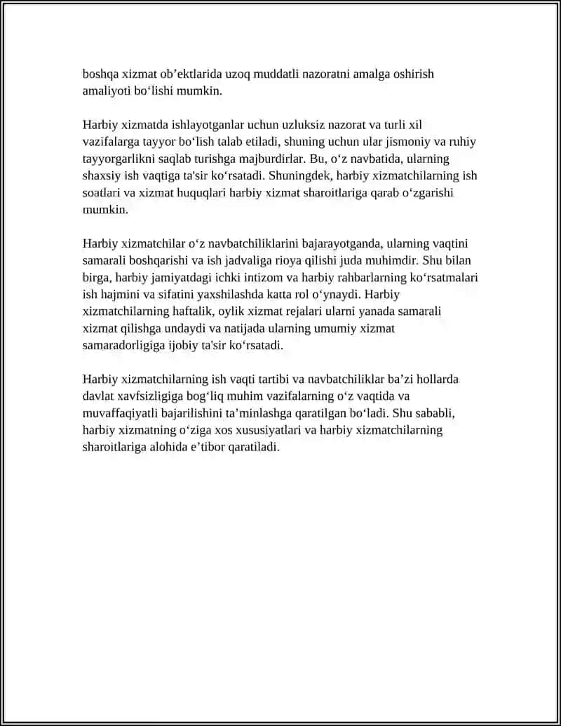 HARBIY XIZMATCHILARNING MEHNAT SHAROITLARI 4
