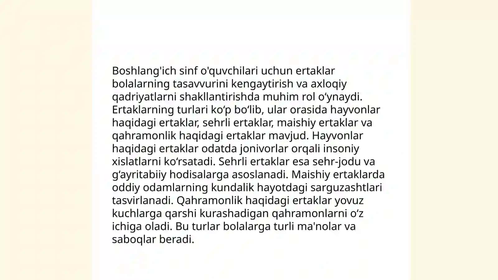 Ona tili va oʻqish savodxonligi darslarida ertak oʻtish metodikasi 3-sinf 4