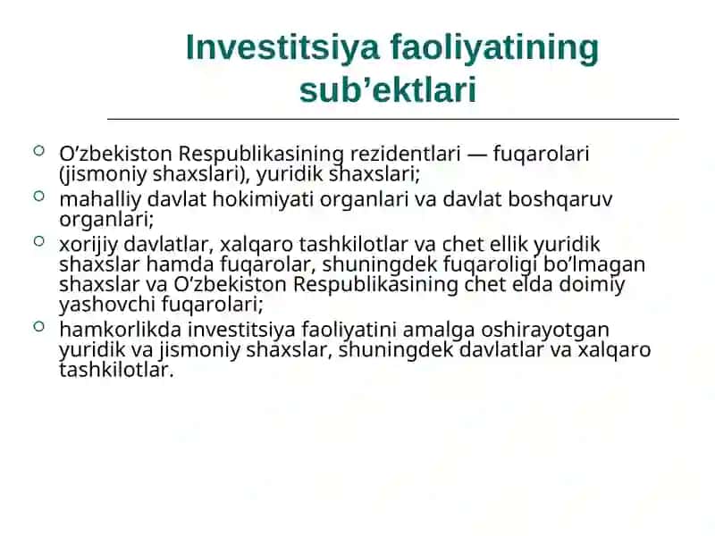 Investitsiya faoliyati va investitsiya siyosati 4