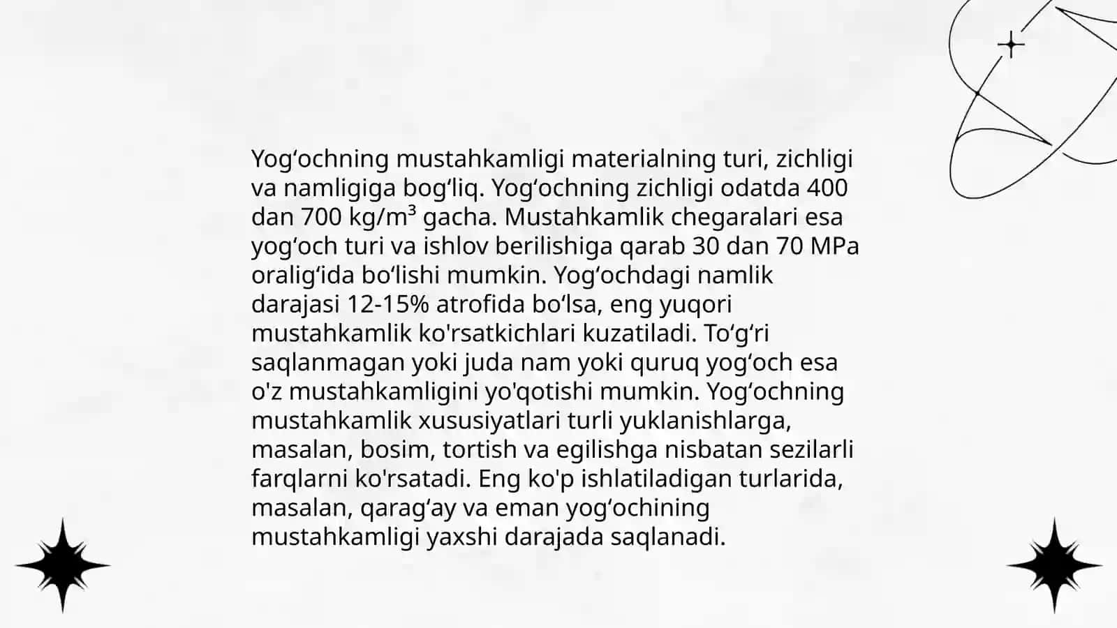 Yogʻochning asosiy xossalari 4
